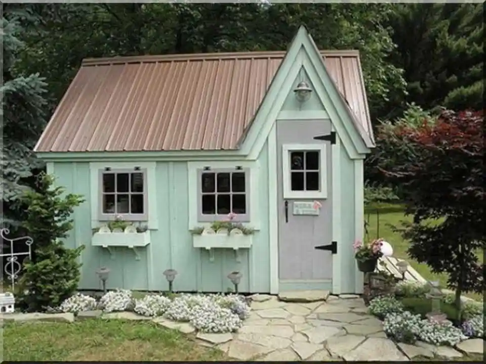 Nhà gỗ nhỏ sân vườn đẹp - mẫu 15