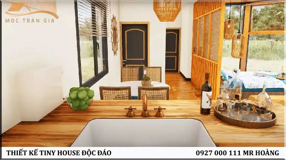 Thiết kế tiny house hiện đại 50m2 với nội thất trẻ trung