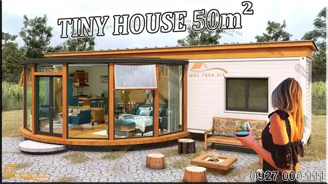 Thiết kế tiny house hiện đại 50m2 trẻ trung