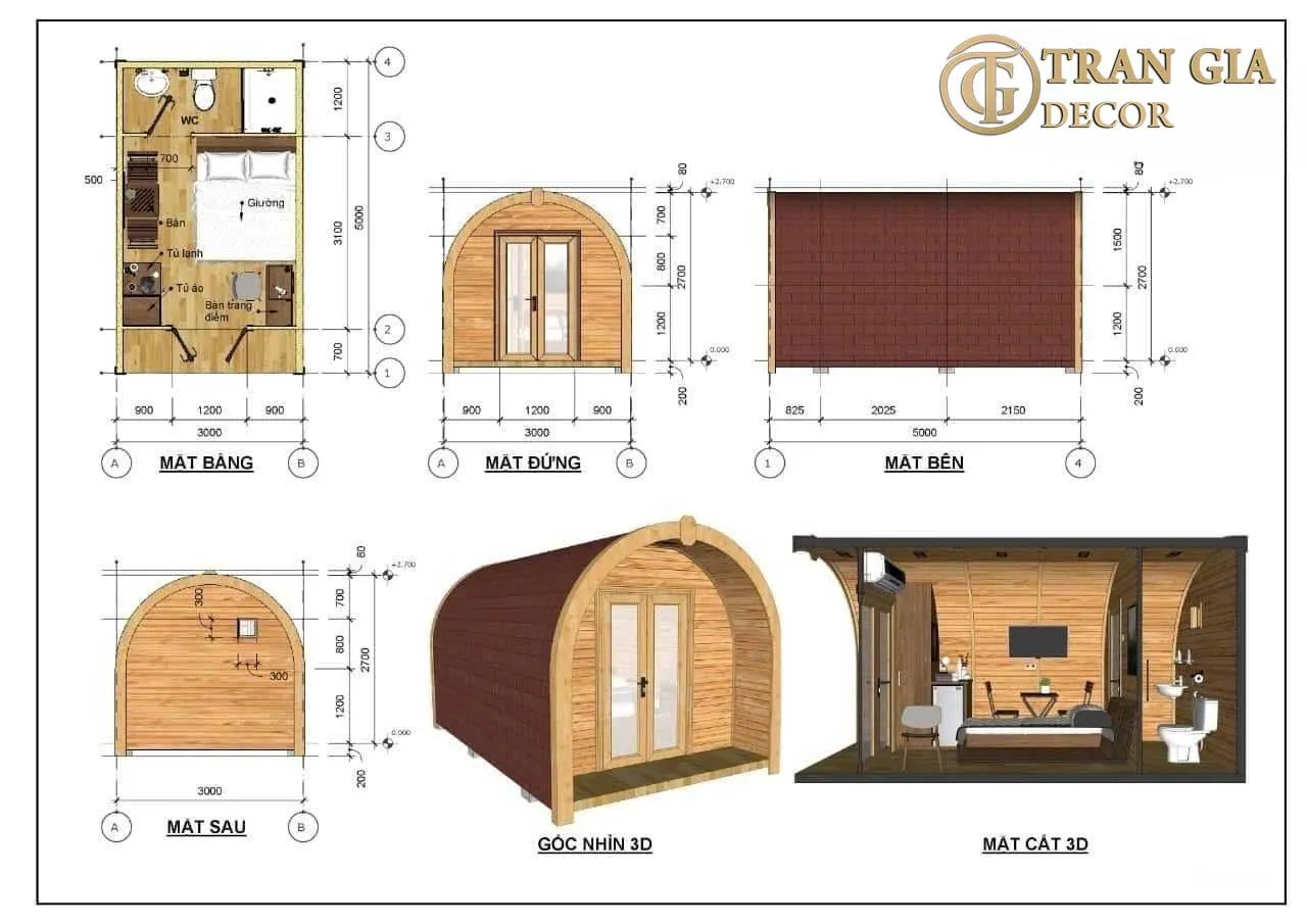 Chi phí thi công nhà gỗ Trần Gia Decor